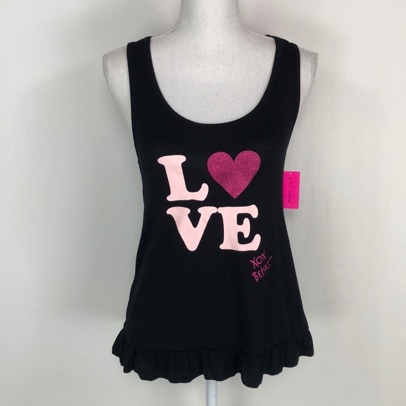 Betsey Johnson Tops - Betsey Johnson Black “Love” Tank